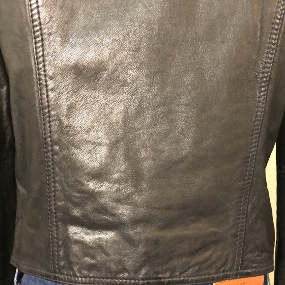 MADEWELL BLACK LEATHER MOTO ZIPPERS JACKET COLLARLESS SIZE XS - Picture 11 of 15